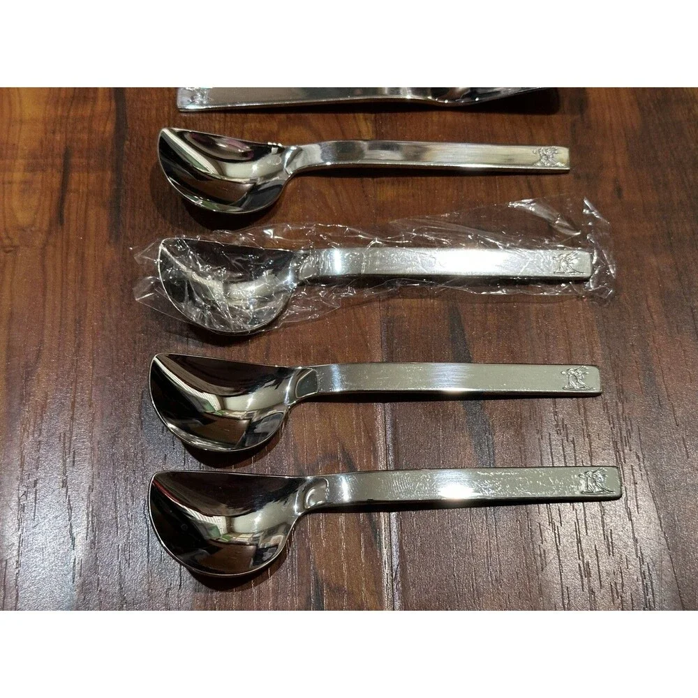 Set of (8) Vintage Midget Japan 18-8 Stainless Steel 5” Teaspoon Spoons in Box